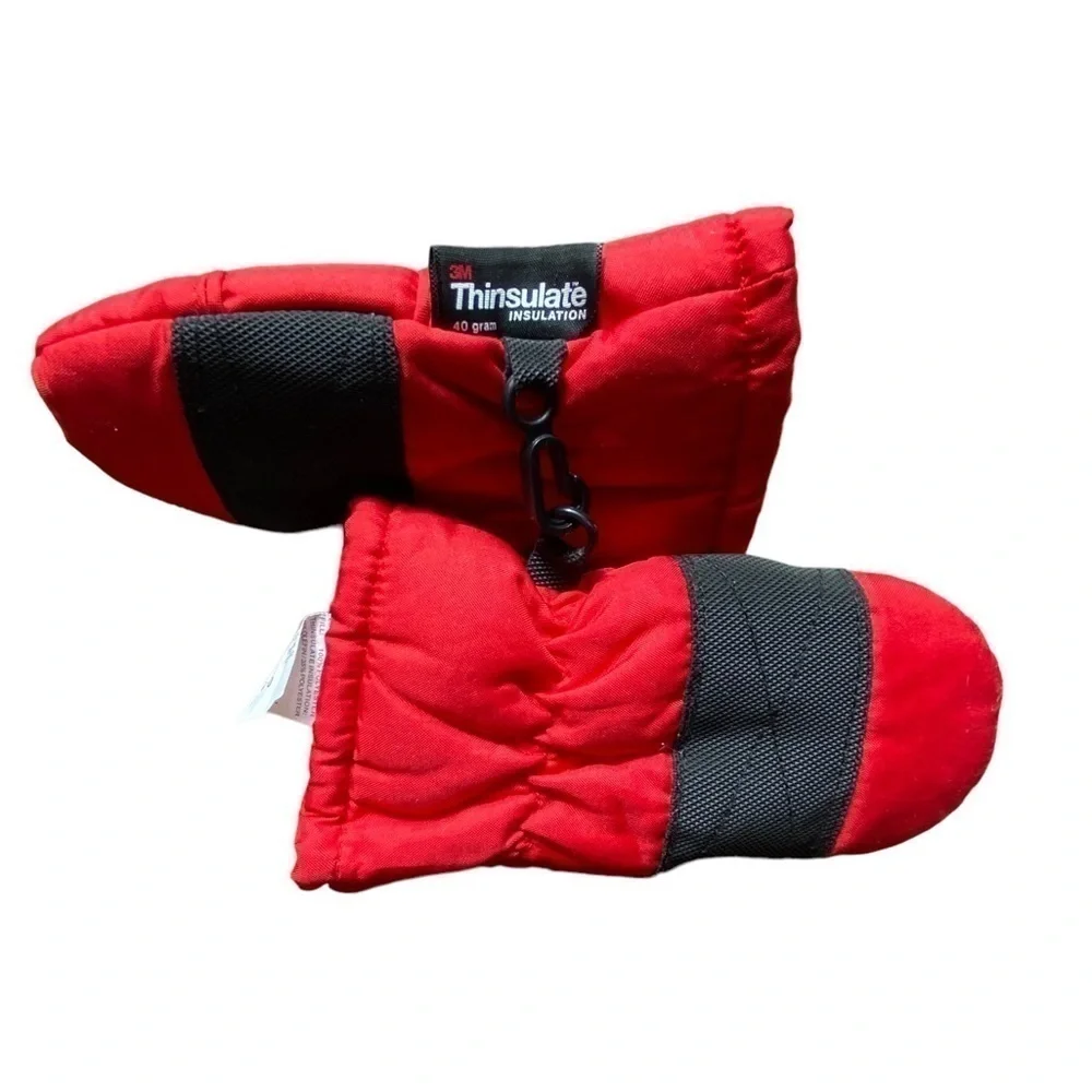 Primaloft Infant Red Snow Mittens Size 0-1
